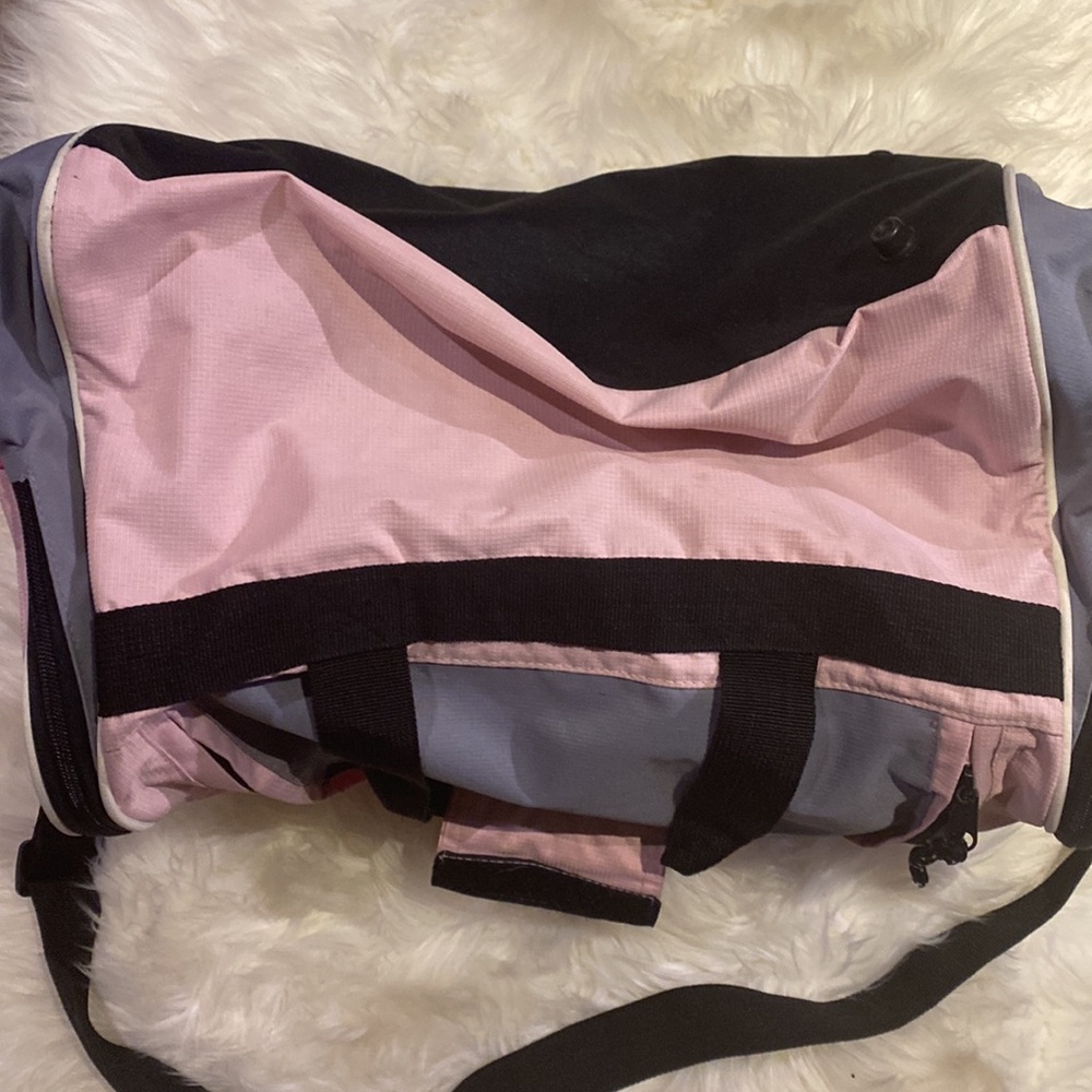 Point Zero Pink Black Grey Travel Tote Shoulder Strap Gym Bag Side Pockets - Picture 5 of 7